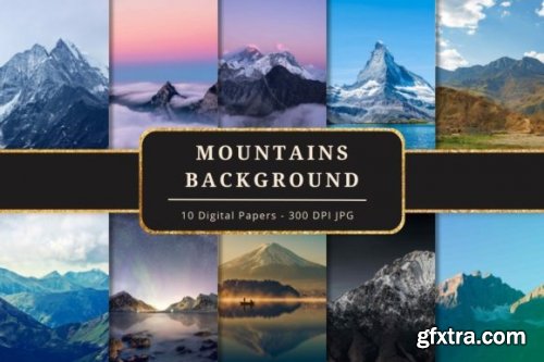  Mountains Background Digital Paper