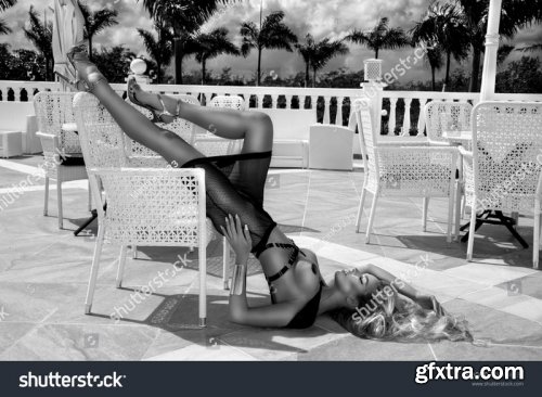 Beautiful sensual women in her boudoir - Stock Photos