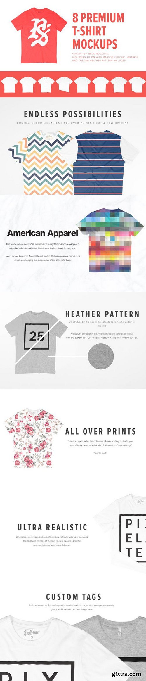 8 Premium T-Shirt Mockups