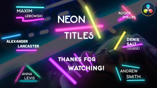Videohive - Neon Lights Titles | DaVinci Resolve - 36890302 - 36890302