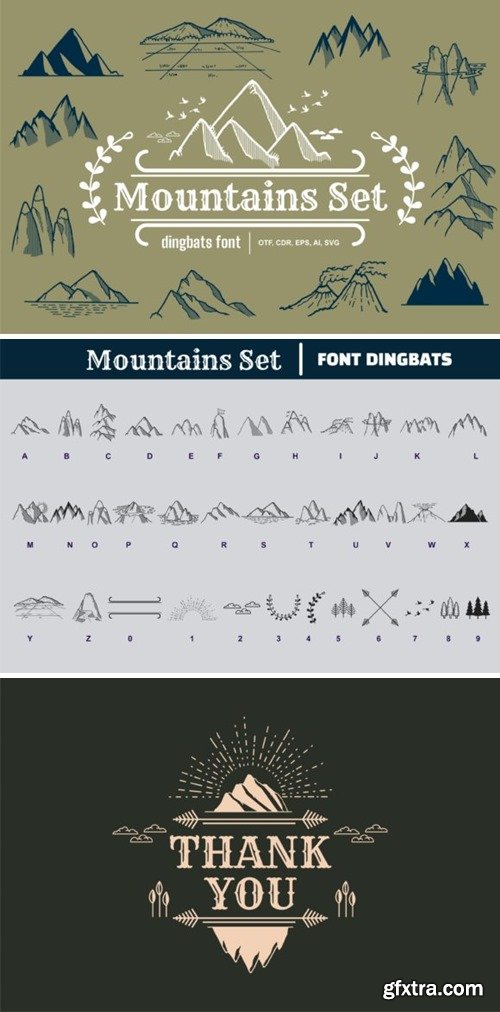 Mountains Set Font