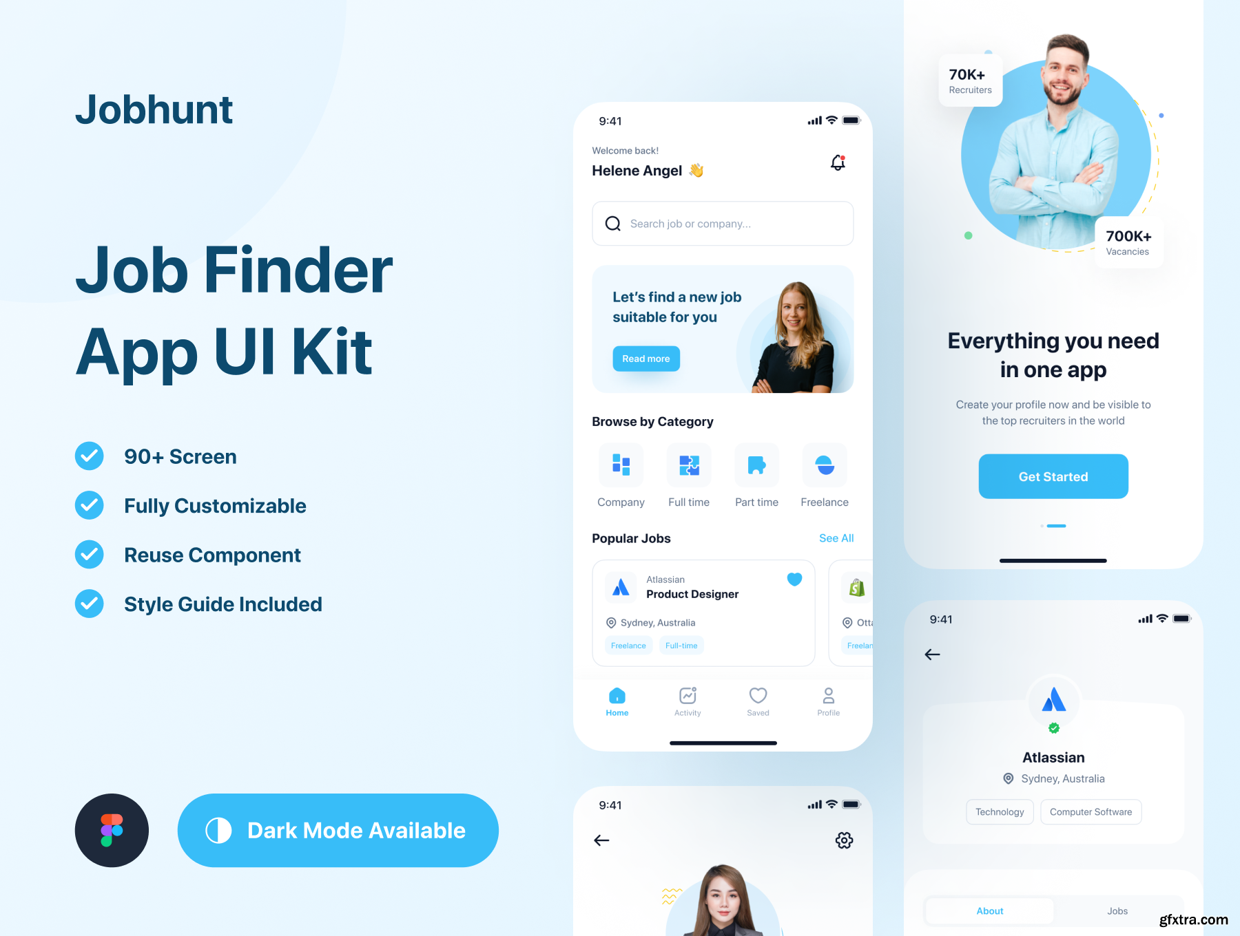 Jobhunt Job Finder App UI Kit » GFxtra