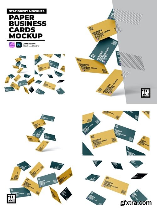 Paper Business Cards Mockup