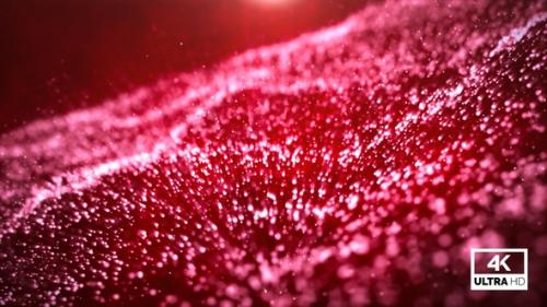Videohive - Glittering Red Particle Wave Flow Background V4 - 36971401 - 36971401