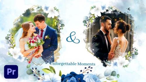 Videohive - Watercolor and Floral Wedding Slideshow | MOGRT - 36876211 - 36876211