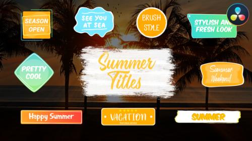 Videohive - Colorful Summer Titles | DaVinci Resolve - 37054799 - 37054799