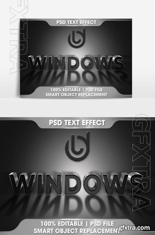 Windows text effect Text 3D correction