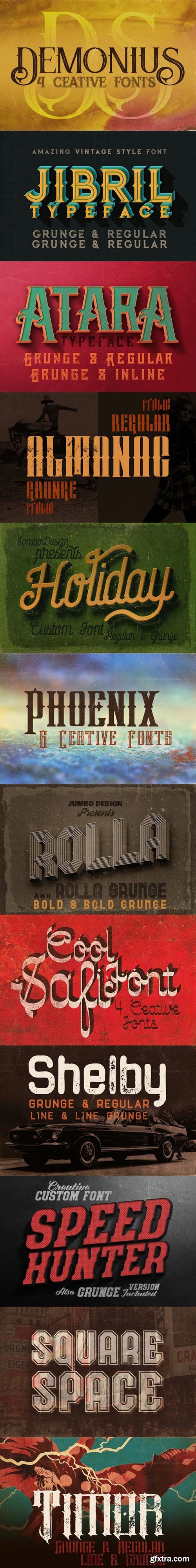 Creative Grunge Fonts Megabundle