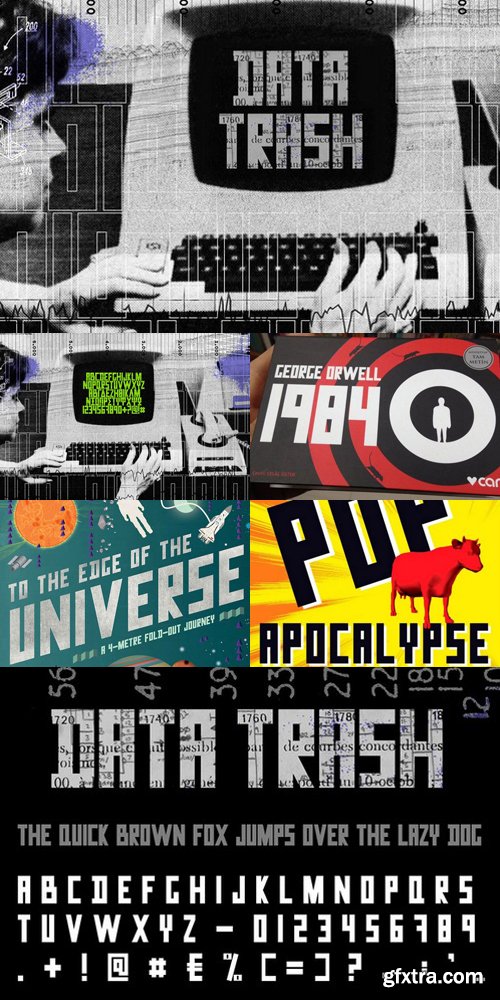 Data Trash Retro Futuristic Font