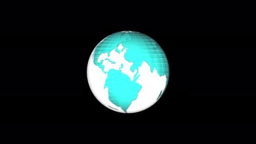 Videohive - Flat design spinning Earth isolated on black. Animation of planet Earth. Flat design Vd 1734 - 37103850 - 37103850