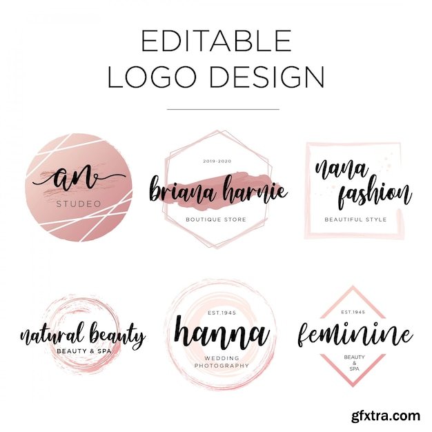Editable Feminine Logo Design Template Premium Vector GFxtra