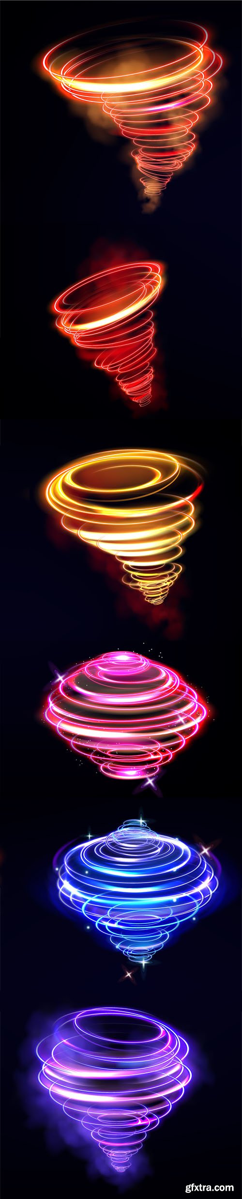Neon Swirls Effects Vector Templates Collection
