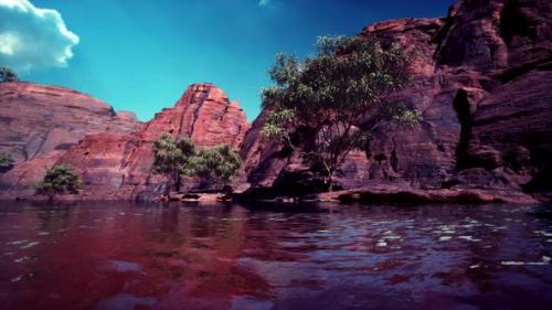Videohive - Shining Rays of the Sun Reflected in the Cold Water of the Colorado River - 37155044 - 37155044