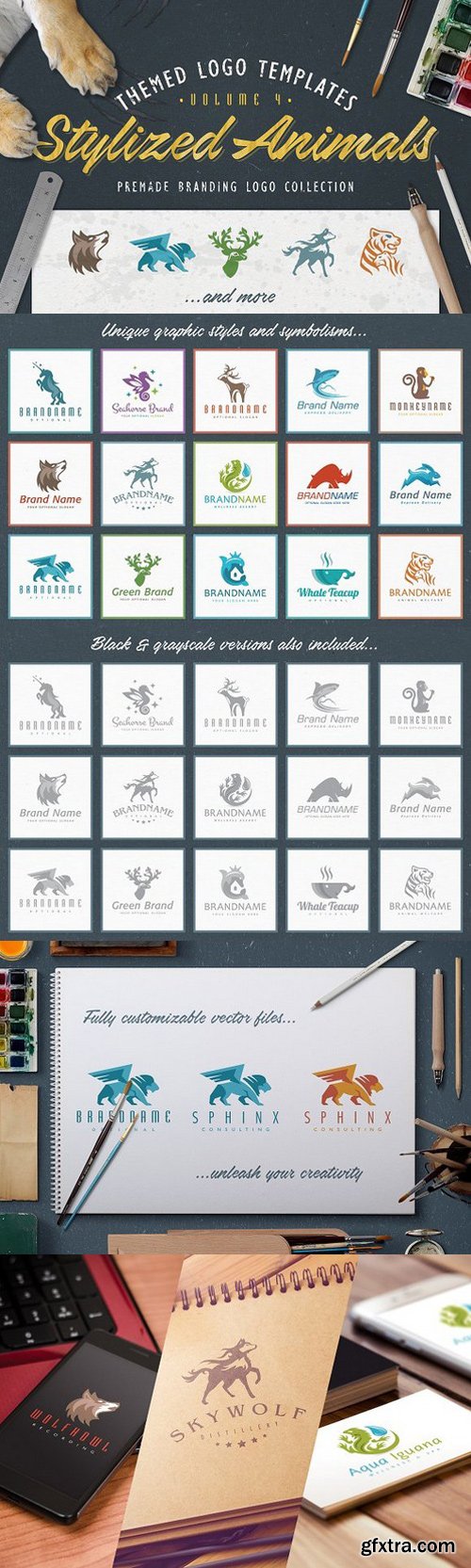 Logo Bundle Vol.4 - Stylized Animals 1344002