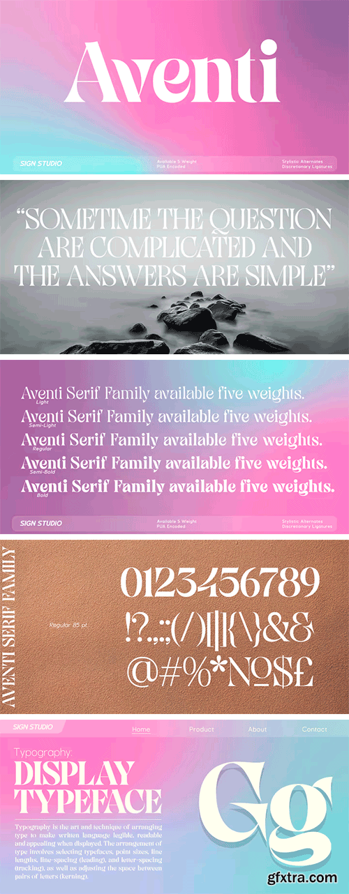 Aventi Font Family Aventi Font Family