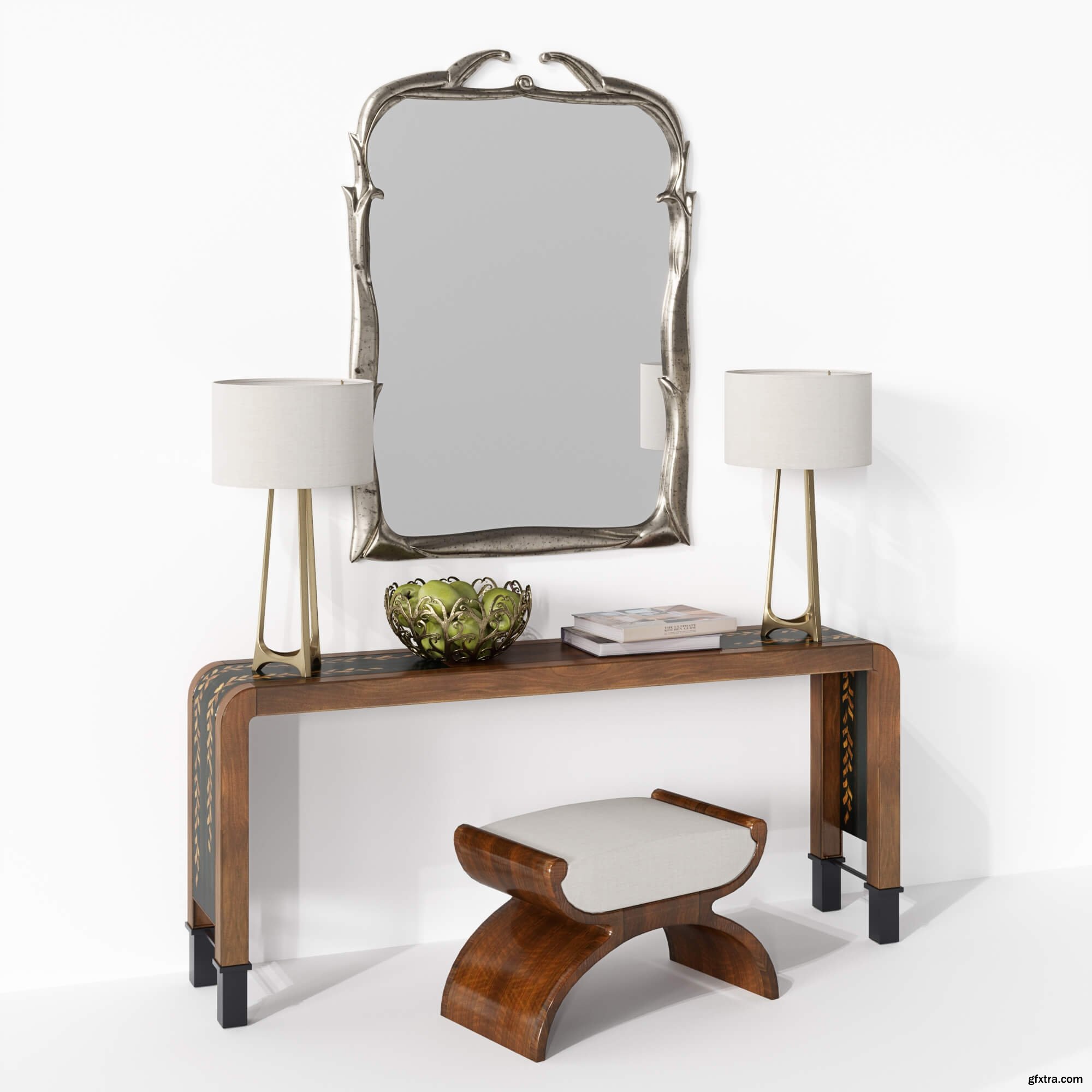 Wisteria Long table by Bill Sofield with decor Baker furniture » GFxtra