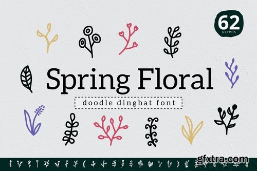Spring Floral Dingbat Font
