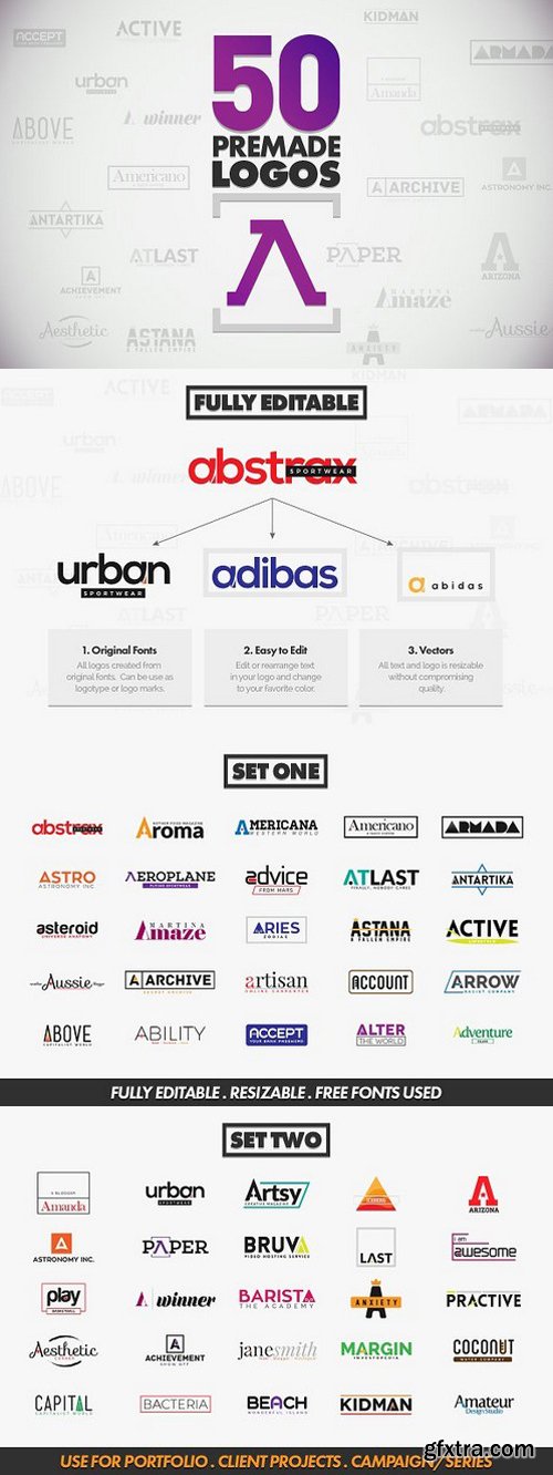 50 Letter A Logos Bundle