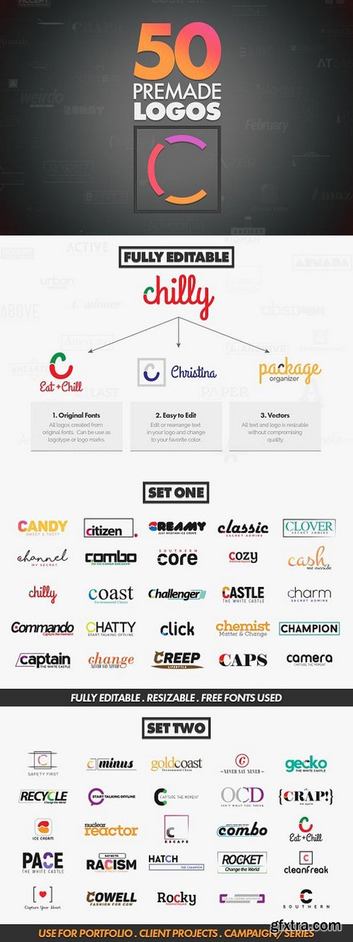 50 Letter C Logos Bundle