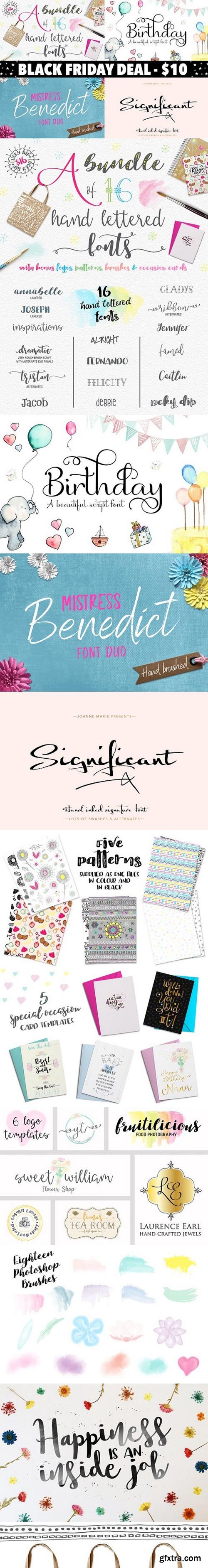 Black Friday Font Bundle with Extras