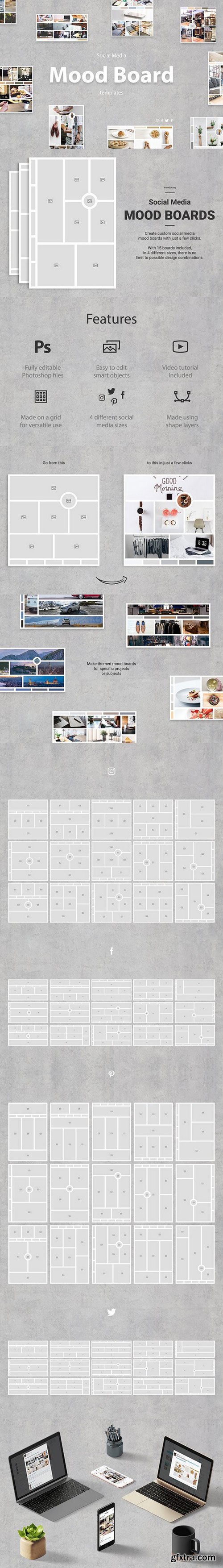 Social Media Mood Board Templates
