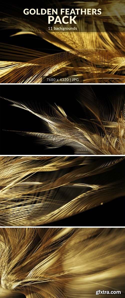 Golden Feathers Backgrounds Pack