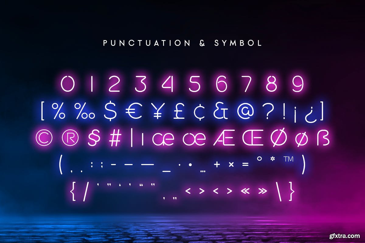 Newon Modern Neon Light Font » GFxtra