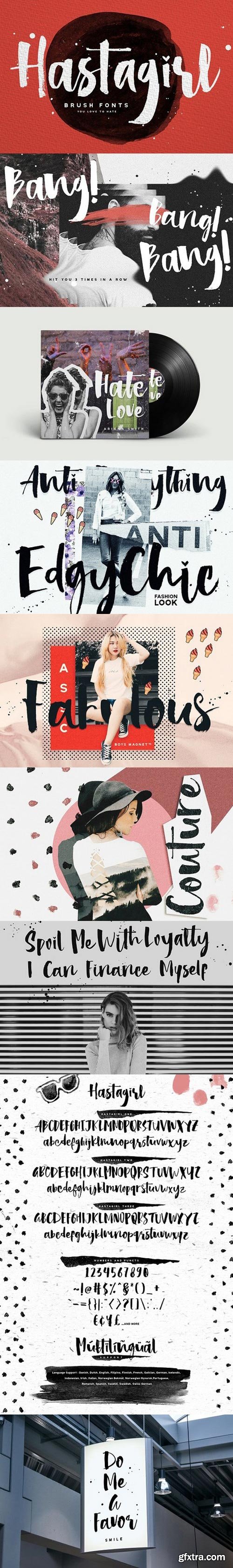 Hastagirl Chic brush watercolor font 1390626