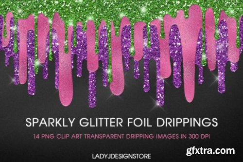  Sparkly Glitter Foil Dripping