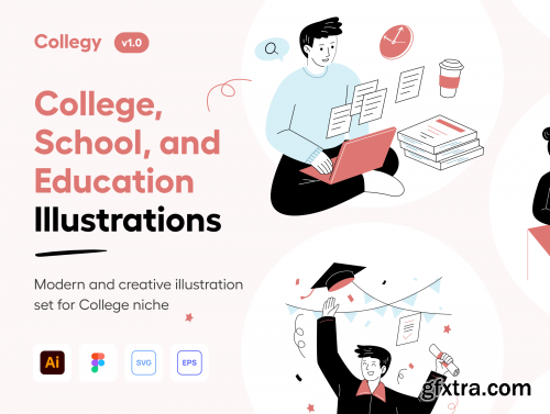 Collegy - College & Education Illustration Set