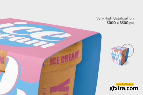  Ice Cream Cup Packaging Mockup Set