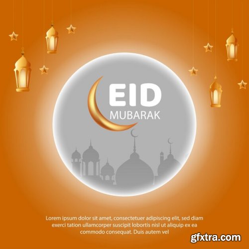 Elegant golden eid festival greeting background premium vector