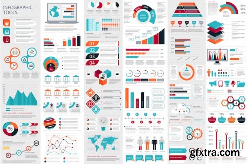  Infographic elements data visualization vector design template Premium Vector