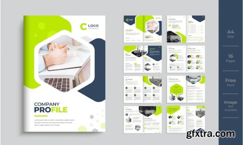 Company profile template design modern minimal multipage brochure design Premium Vector