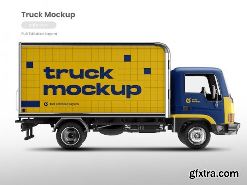 Truck car mockup side view
