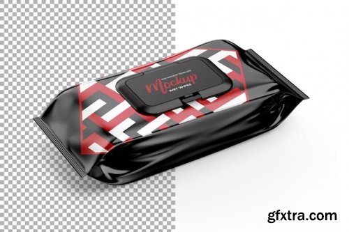 Wet wipes packaging mockup 