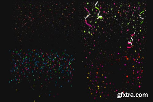 26 Rainbow Confetti Photo Overlays