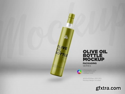 Olive oil bottle label mockup