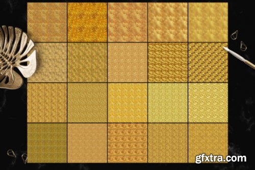 Seamless Gold Patterns, Metallic Pattern