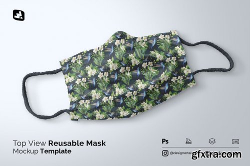 CreativeMarket - Top View Reusable Mask Mockup 4931032