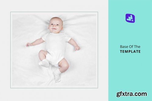 CreativeMarket - Top View Newborn Baby Outfit Mockup 4437883
