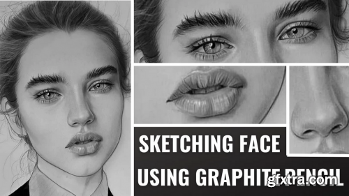  Learn to draw complete Realistic Face - Draw, Shading, Sketching with graphite pencil- Step by Step.