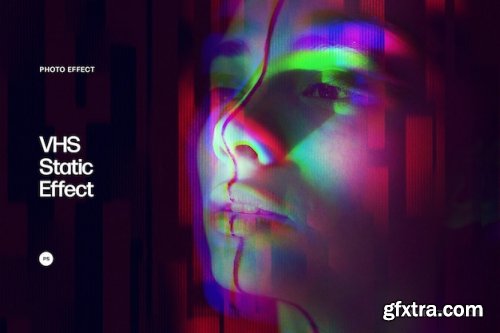 VHS Static Glitch Photo Effect