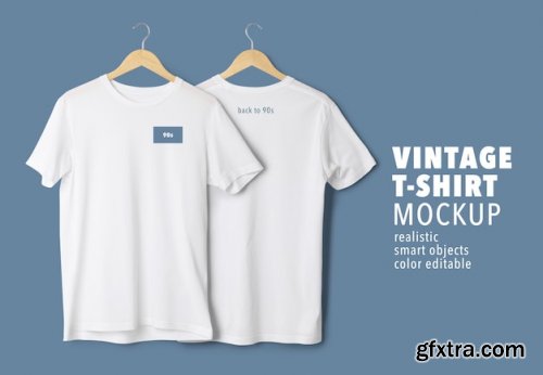 White t-shirt mockup hanging realistic template