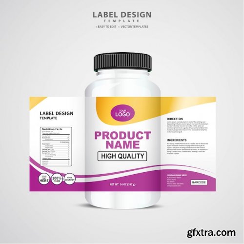 Bottle label, package template design, label design, mock up