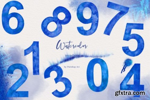 Watercolor Blue Alphabet