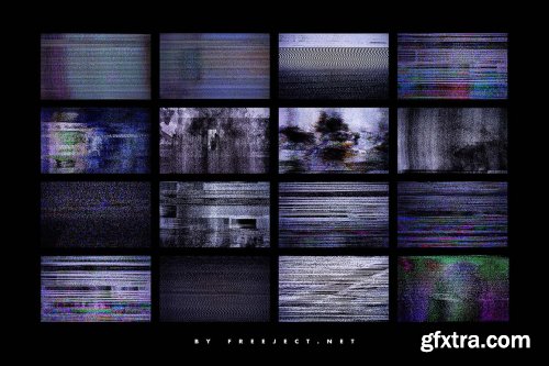CreativeMarket - 62 Abstract Scanline Glitch Texture 5171877