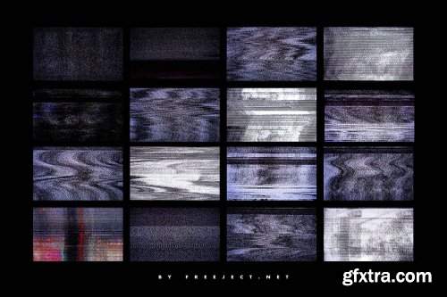 CreativeMarket - 62 Abstract Scanline Glitch Texture 5171877