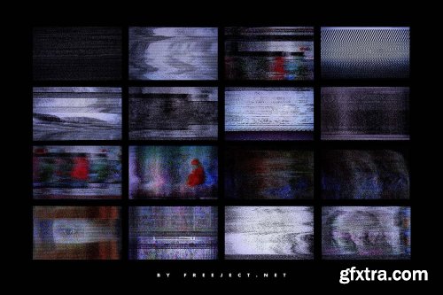 CreativeMarket - 62 Abstract Scanline Glitch Texture 5171877
