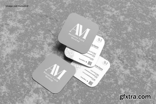Photorealistic square business card mockup
